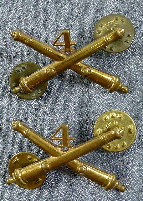 Pair WWII 4th Field Artillery Officer Collar Insignia – Griffin Militaria