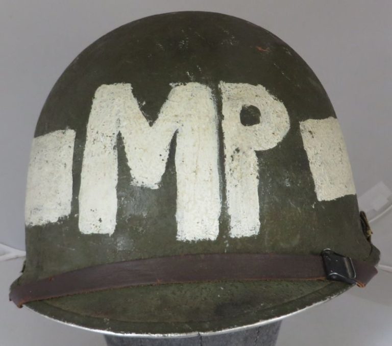 Wwii Us M1 Front Seam Sb Military Police Helmet Griffin Militaria