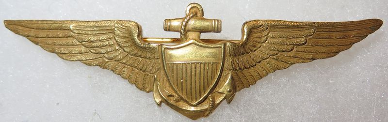 WWI Navy Pilot Wing “Rolled Gold” – Griffin Militaria