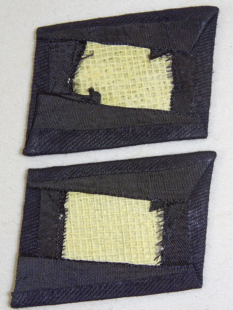 Two Waffen SS EM / NCO Runes Collar Tabs from Dachau Depot with Note of ...