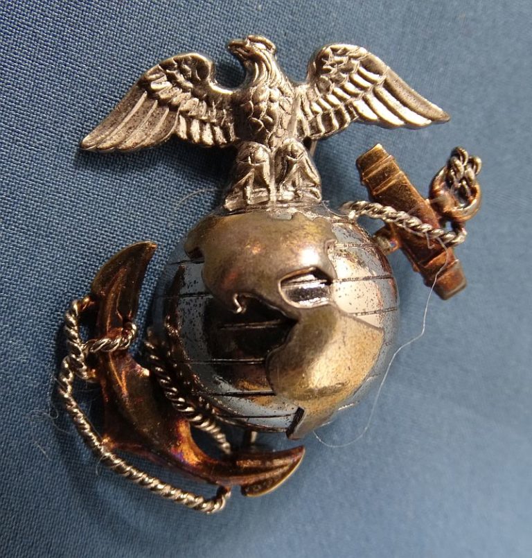 USMC Officer’s Sterling EGA Collar Insignia by H-H – Griffin Militaria