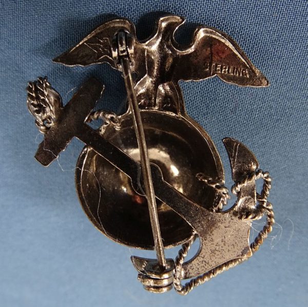 Usmc Officers Sterling Ega Collar Insignia By H H Griffin Militaria