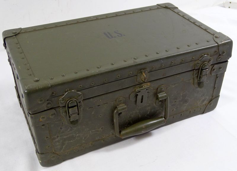 WW2 US Army dated 1945 military Footlocker trunk for Sale in