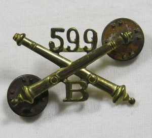 US WWII Battery B 599th Field Artillery Officer Collar Insignia