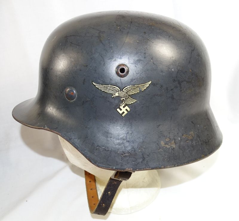 WWII German Luftwaffe M35 Droop Tail Double Decal Combat Helmet With ...