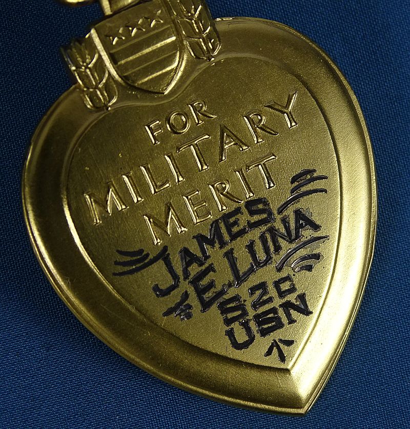 Named Posthumous WWII U.S.S. Arizona Pearl Harbor Purple Heart