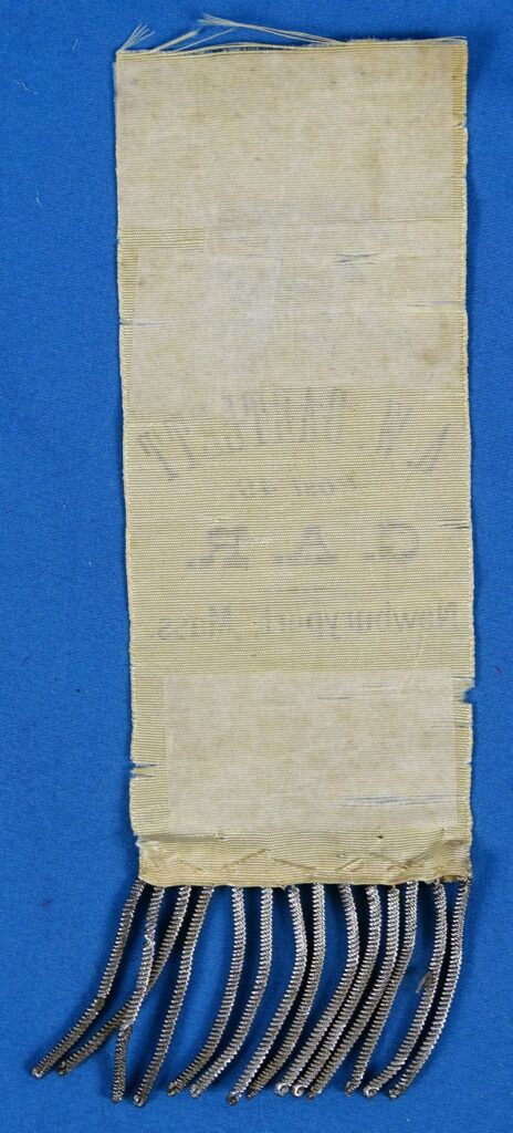 Massachusetts Ribbons GAR Bartlett Post 49 Newburyport Massachusetts Ribbon – Griffin Militaria