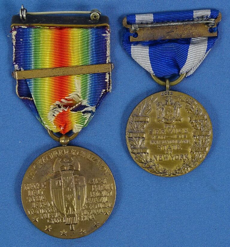 Named World War I Veteran Medals and Badges Group – Griffin Militaria