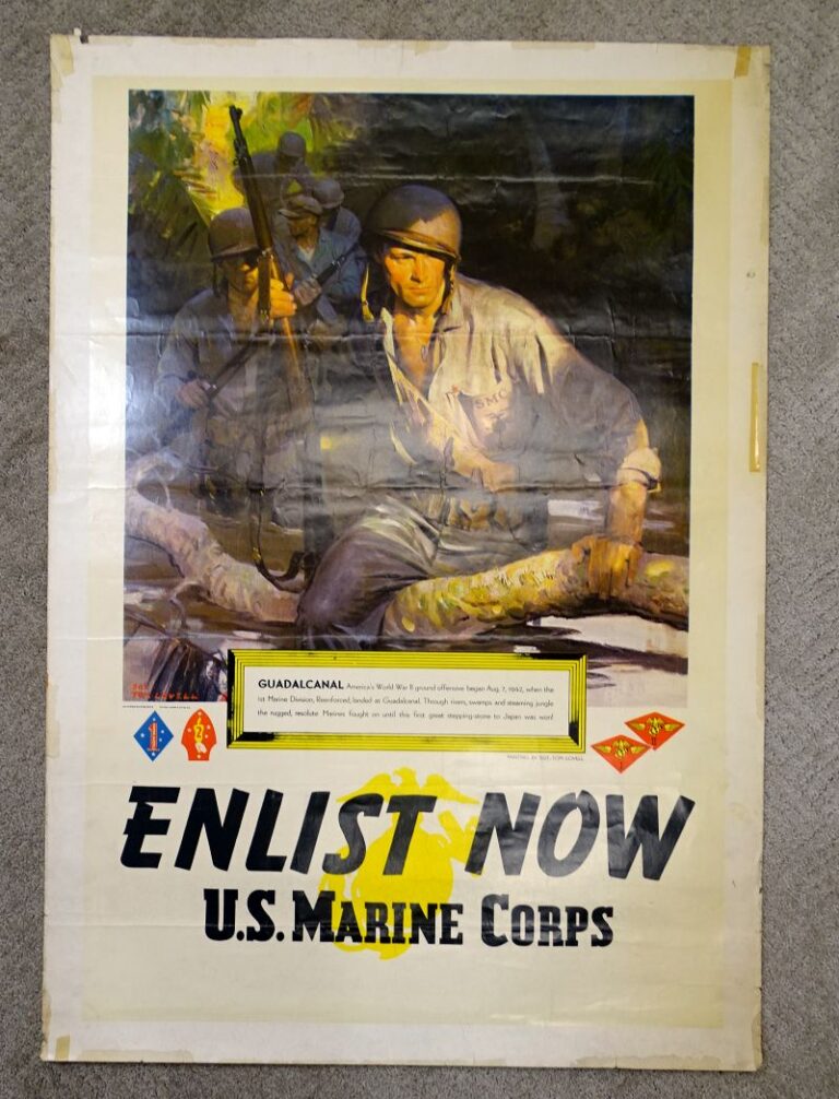 WWII U.S. Marine Corps Recruiting Poster: Guadalcanal – Griffin Militaria