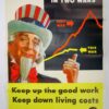 1944 Poster: "Keep Up the Good Work - Keep Down Living Costs"