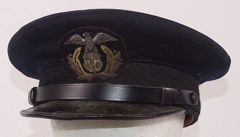Named WWII Merchant Marine Officer Visor Cap – Griffin Militaria
