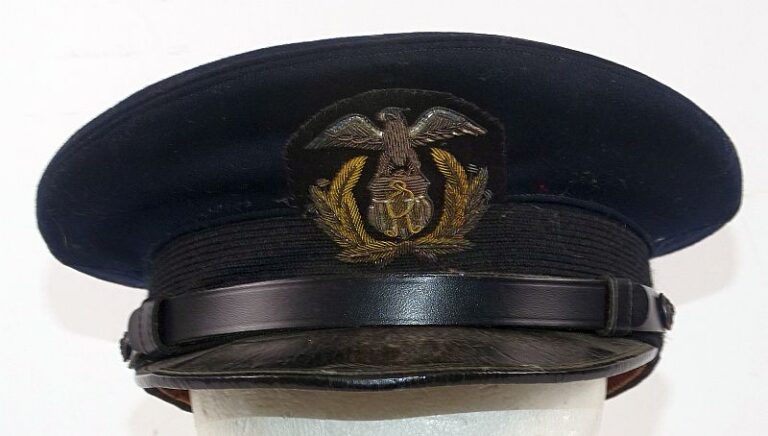 Named WWII Merchant Marine Officer Visor Cap – Griffin Militaria