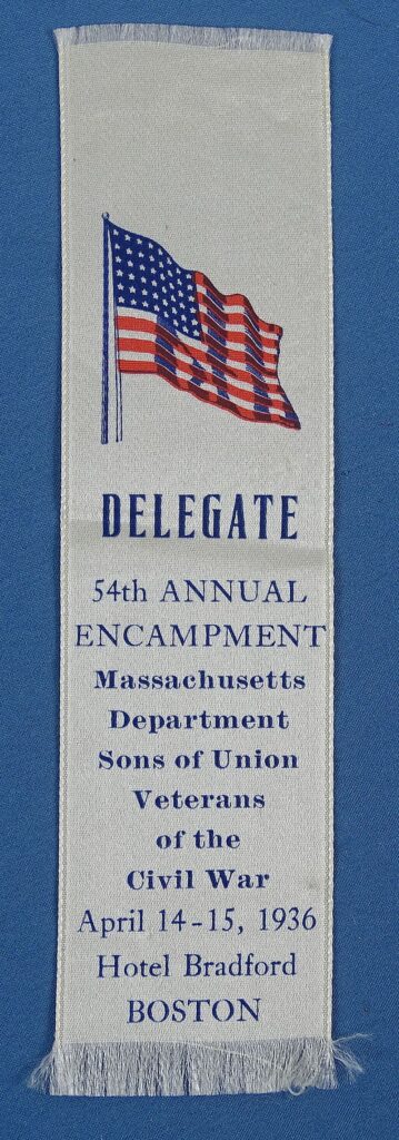 Massachusetts Ribbons 1936 Massachusetts Sons of Union Veterans 54th Annual Encampment ...