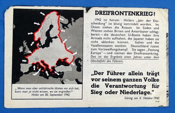 1943 Allied Propaganda Leaflet Educates Germans About the Military Disasters of 1942 - Image 3