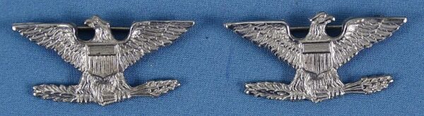 A Pair of Pin Back Army Colonel Rank Eagles by Hilborn-Hamburger