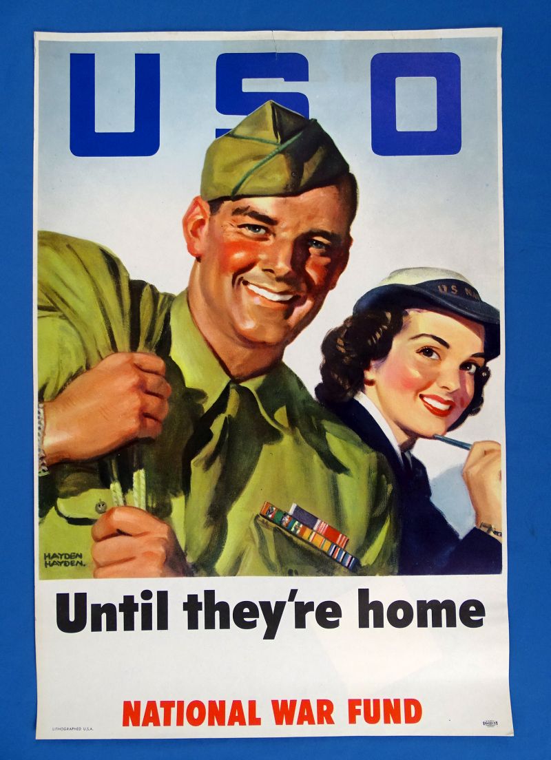 WWII Poster: “USO – Until They’re Home” – Griffin Militaria