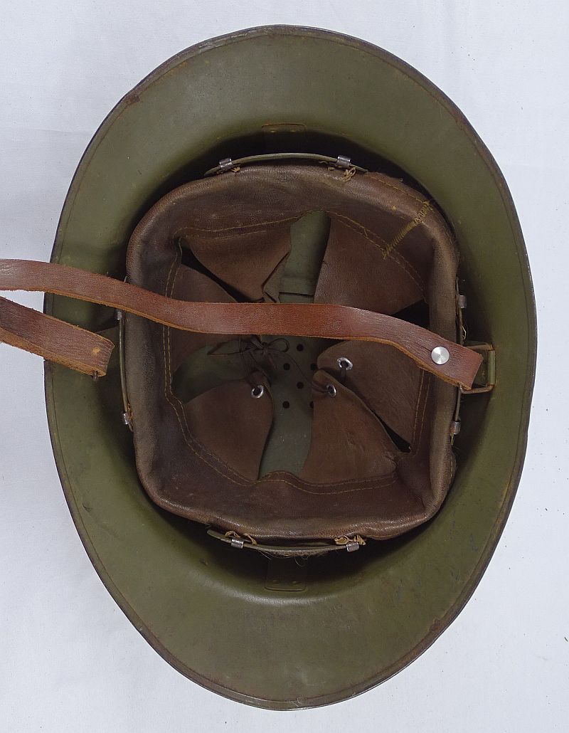 WWII French Model 1926 Adrian Helmet with 1937 Engineers Badge ...