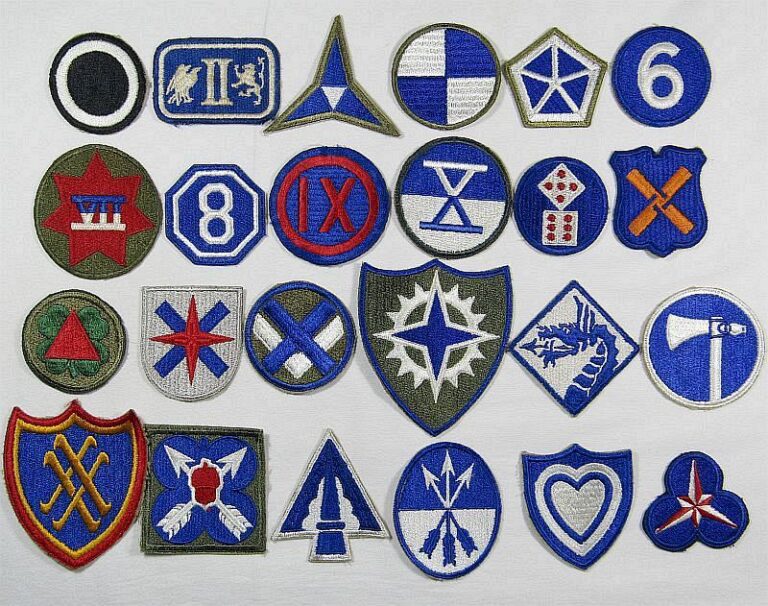 Set of 24 Different WWII US Army Corps Patches – Griffin Militaria