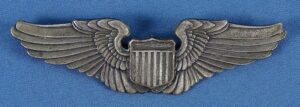 WWII USAAF 3-1/4 Inch Pin Back Pilot Wing by Gemsco