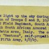 Large WWII 8 Inch by 10 Inch Official U.S. Army Signal Corps Photograph: South African Artillery Launch a Night Firing Action in Italy - Image 2