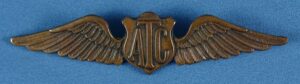 WWII Pin Back Air Transport Command Co-Pilot Wing