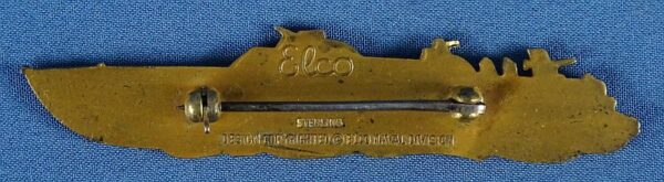 WWII Sterling Officer's Gilt Elco PT Boat Badge - Image 2