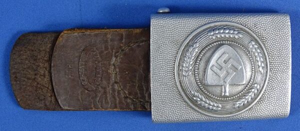 RAD Labor Service EM/NCO Buckle with 1938 Dated Leather Tab