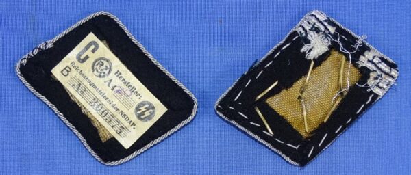 SS Hauptsturmführer Collar Tab Set with RZM Tag - Image 2