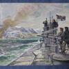 WWI German U-Boat Postcard Firing Deck Gun 1917