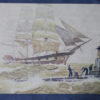 WWI German Postcard U Boat Preparing to Sink Sailing Ship
