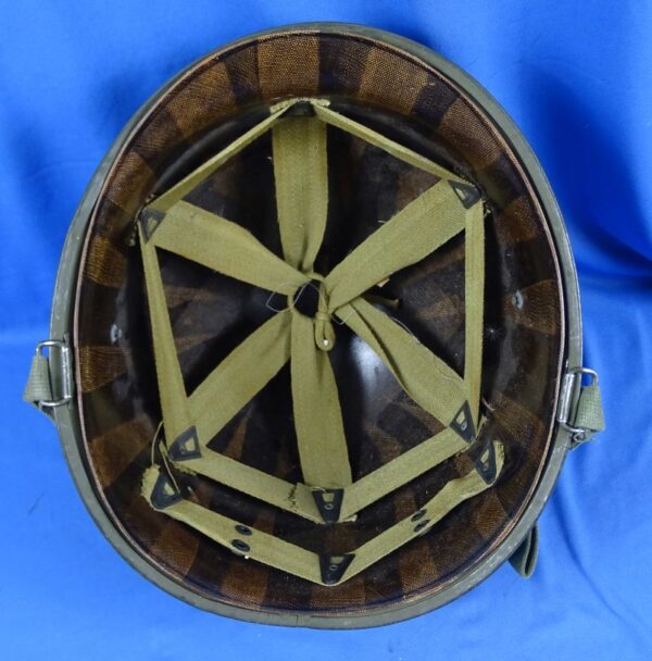 WWII Rear Seam Swivel Bale M1 Combat Helmet - Image 7