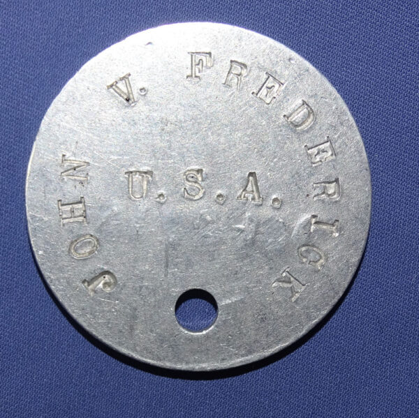 WWI Dog Tag John V Frederick