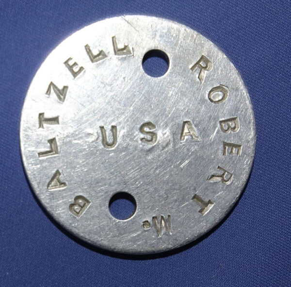 WWI Dog Tag Robert M Baltzell