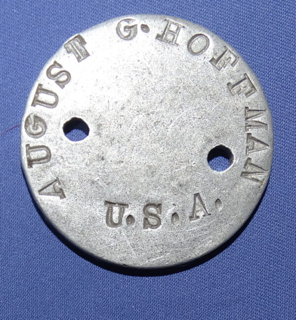 WWI Dog Tag August G Hoffman