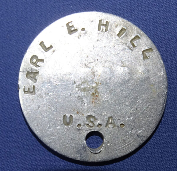 WWI Dog Tag Earl E Hill