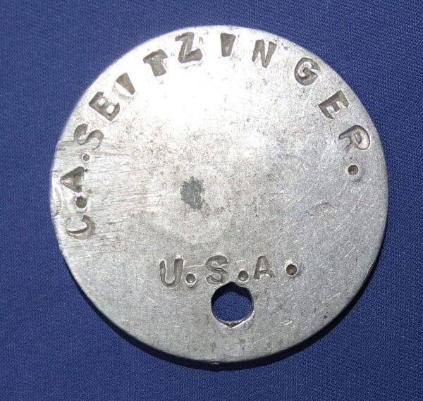 WWI Dog Tag C A Seitzinger