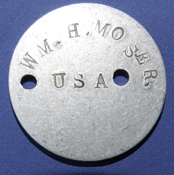 WWI Dog Tag Wm H. Moser