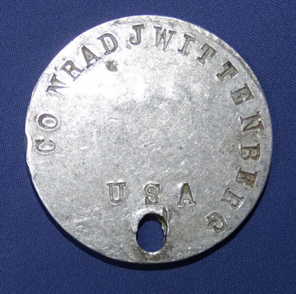 WWI Dog Tag Conrad J Wittenberg