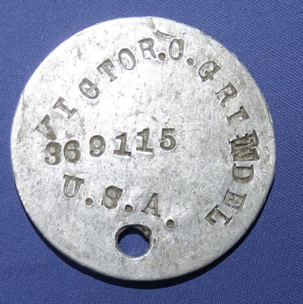 WWI Dog Tag Victor O Gritdel