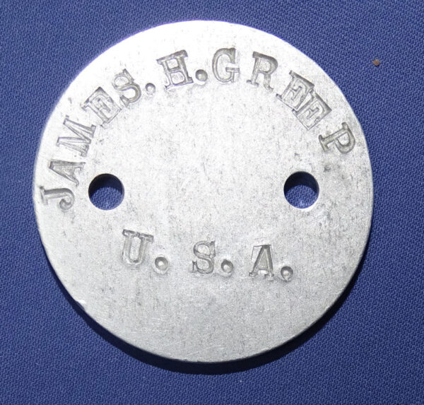 WWI Dog Tags James H Greep - Image 2