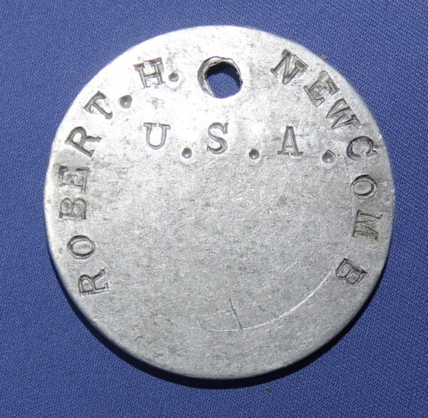 WWI Dog Tag Robert H Newcomb