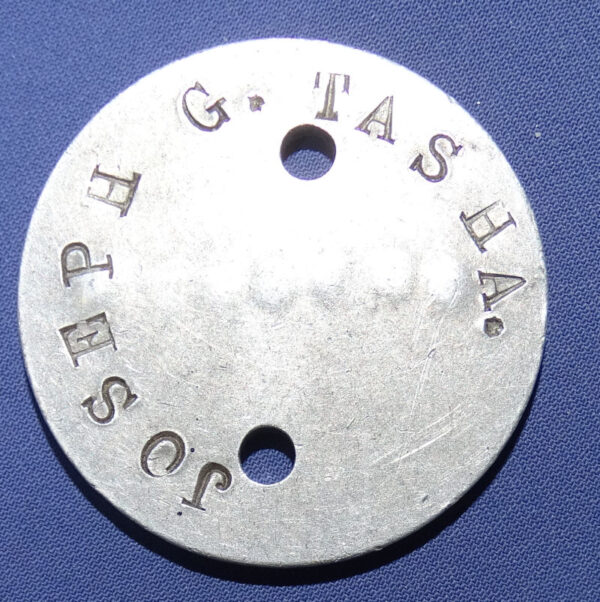 WWI Dog Tag Joseph G Tasha