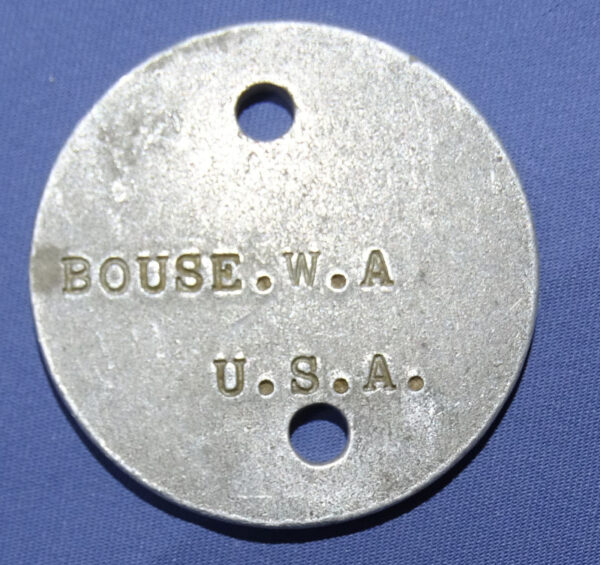 WWI Dog Tag Bouse W.A.