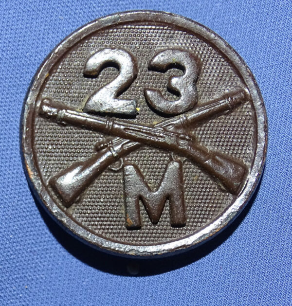 WWI 2nd Division 23rd Infantry Co M Collar Disk