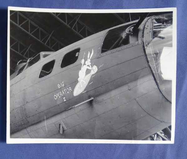 WWII B-17 Nose Art Photograph "BIG OPERATOR II" 4-1/2"X 3-1/2"