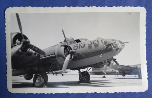 WWII B-17 Nose Art Photograph "BIG JEFF" 4-1/2 x 3-1/2"