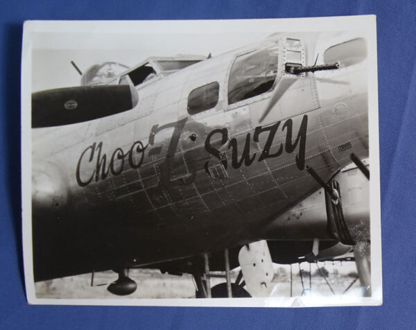 WWII B-17 Nose Art Photograph "CHOO-Z SUZY" 4-3/4 x 3-3/4"