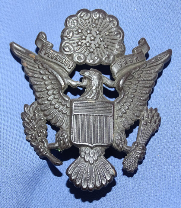WWI Army Officer’s Visor Hat Eagle Insignia