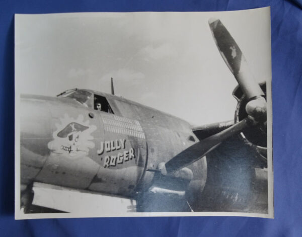 WWII B-26 Nose Art Photograph "JOLLY ROGER" 8 x 10"