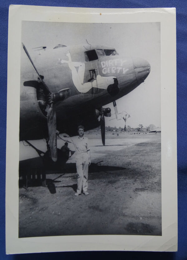 WWII C-47 Nose Art Photograph "DIRTY GERTY" 3 x 4 -1/2"